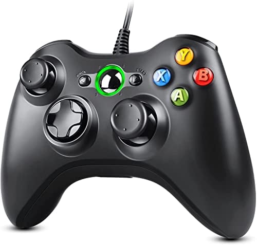 Zexrow Controller für Xbox 360 – Kabelgebundener Gamepad mit USB-Kabel, Vibrationsfeedback & Präzisen Analogsticks – Kompatibel mit PC/Windows 11/10/8/7/XP, Sofortige Plug-and-Play-Funktion