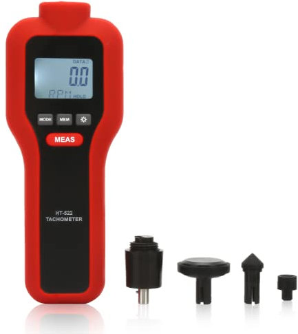 Portable Digital Tachometer, Handheld Photo La_ser Tachometer, 2-19999RPM Contact/2-99999RPM Non Contact Tach Rotate Meter RPM Meter, 30 Groups Data Logging Max/Min/AVG LCD Backlight