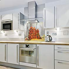 Orange Firewood - Printed Kitchen Glass Splashback (600w x 600h)