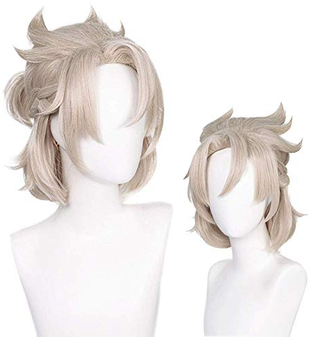 PWEINCY Blonde geflochtene Perücke für Cosplay, kurz, für Halloween, Party, Kostüme