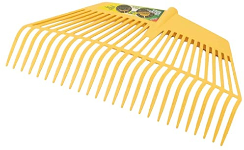 Rekord Laubrechen (Gelb) aus Kunststoff mit 26 Zinken, Arbeitsbreite: 60 cm, ohne Laubhand und Stiel, Laubbesen, Harke, Fächerbesen, Laubfeger, Laubfächer