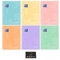 Lot 6 Cahiers EasyBook 4 Fusion + 1 Rose + 1 Orange Polypro à Rabats - 24 x 32 cm - Grands Carreaux Séyès - 96 Pages + 1 Index Blumie (4 Fusion +2 Vif)