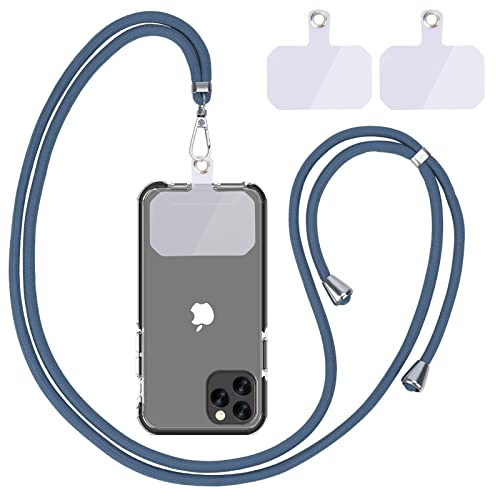 Handykette Universal, Handy Lanyard, Universelles Handy um den Hals hängend mit Pad Handy Lanyard, verstellbar und abnehmbar. (1blau)