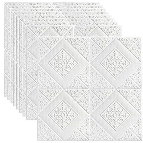 GRANDMEI 3D-Tapete, 9 Stück, 3.3 m², zum Abziehen und Aufkleben, selbstklebende Wandpaneel für Decke, Schlafzimmer, Zuhause, Wohnzimmer, Hintergrund