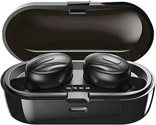 Xawy Headphones, 5.0 Wireless Earphones in Ear Stereo Sound Microphone Mini Earbuds with and Portable Charging Case for iOS Android PC XA-3