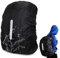 Rucksack Regenschutz（40-50L）– Regenhülle Schultaschen mit Reflektorstreifen, Verstellbare Anti-Rutsch-Kreuzgurte, Regenfeste Schneefeste Staubdichte Anti-Frost-Abdeckungen，Schwarz