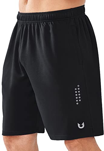 NORTHYARD Sport Shorts Herren Leichte Mesh Sporthose Kurz Schnelltrockende Kurze Hosen Laufhose mit Reißverschlusstasche für Basketball Tennis Fitness, Schwarz, XL