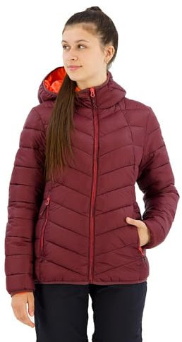CMP - Damenjacke mit fester Kapuze, Burgund, XXS