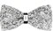PINEPAN Strass Fliege für Männer - Vorgebundene Pailletten Diamant Fliege Verstellbar für Party, Bankett, Hochzeit - Silber