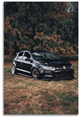 Sportwagen-Poster für VW Polo GTI Rennauto-Poster, dekoratives Gemälde, Leinwand, Wand- und Kunstbild, modernes Familien-Schlafzimmer-Dekoration, 30 x 45 cm