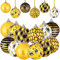 Yuxung 12 Stück Weihnachtskugeln mit Bienenkugel zum Aufhängen, gelbe Wabenbälle, Baumschmuck für Weihnachten, Urlaub, Thema, Geburtstag, Party, Gastgeschenk