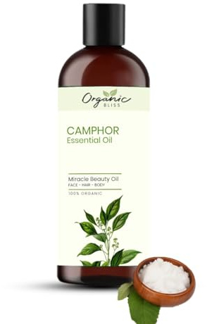 Organic Bliss Camphor Essential Oil 100% Pure and Natural Therapeutic Grade Essential Oil for Hair Skin Care (50 ML)