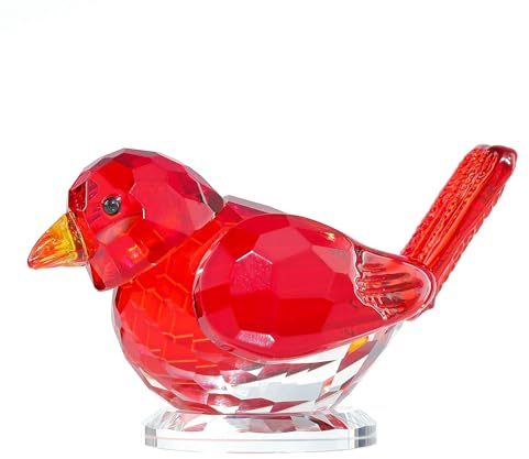 Qianwei Rote Kristallvogel-Figur, Sammlerstück, handgefertigte Glastierfiguren, Kristall, Büro, Schreibtisch, Tisch, Heimdekoration, Briefbeschwerer