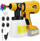 Drahtloser Sprühkopf für DeWalt 14,4 V-20 V Batterie, bürstenlose HVLP Spritzpistole mit 4 Düsen und 3 Mustern zum Streichen von Wänden, Möbeln, Gärten, Schränken, Decken (Batterie nicht im