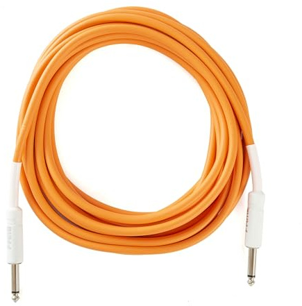 6m Instrumentenkabel, Orange, Klinke Mono, Sauerstofffreier Kupferleiter, Kreuzgeflechtschirm, Flexible PVC-Ummantelung, Ideal für Gitarre, Bass, Synthesizer, Gehobener Standard