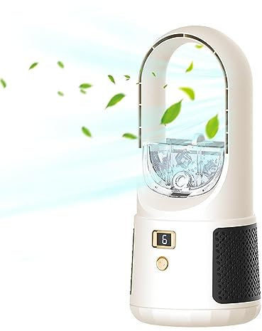 Ventilateur Sans Pales, Ventilateur USB Sans Pale De 5 Volts, Ventilateur De Refroidissement Silencieux De TYPE C À 6 Vitesses, Ventilateur De Refroidissement À Commande Tactile Sans Feuilles À 6 te