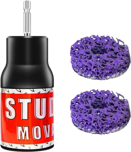 Rust Removal Machine for Drill, Stud Hub Derusting Cleaner Tool with Wheel Brush, Drill Bolt Polishing Head for Deburring, Paint Removal, Surface Polishing