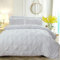 Housse de Couette 240 x 260 Blanche Plissée Unie Parure de Lit Microfibre 2 Personnes Adulte Linge de Lit Uni Parure Housse Couette Zippée 240x260 avec 2 Taies d'oreiller 65x65 cm Fermeture Éclair