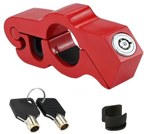 GIONAR Universal Motorcycle Handlebar Lock, Motorcycle Lock Set, Grip Brake Throttle Lock for Sports Bikes ATVs High Security Front Brake and Clutch Locks Universal Anti Theft Kit with Helmet Lock