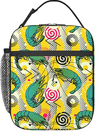 fifbird Lonchera aislada para mujeres y hombres, lonchera de camarones, bolsa de almuerzo portátil para escuela, picnic, trabajo