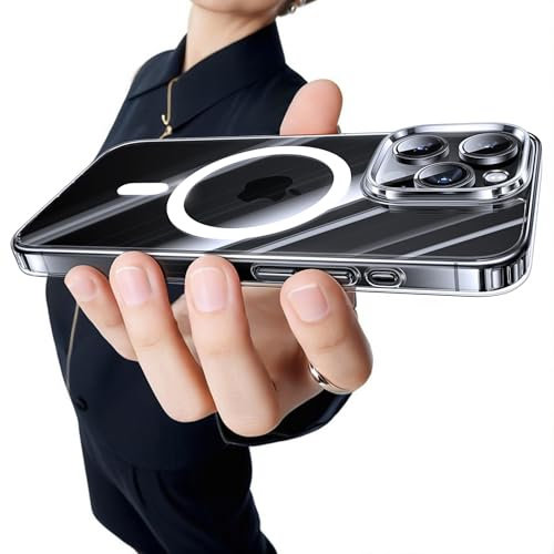 LISEN für iPhone 15 Pro Max Hülle für Mag Safe [Nie Vergilbung] Schlanke Stoßfeste Anti-Kratzt Magnetkraft Glasklar Handyhülle iPhone 15 promax Case Cover, Klar
