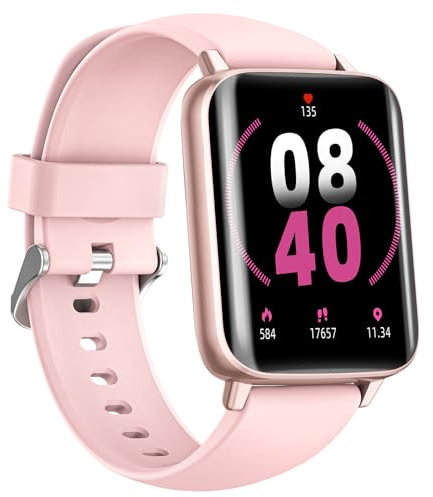 Smartwatch Uomo Donna: Orologio Smartwatch Effettua/Risposta Chiamate Smart Watch con 24H Cardiofrequenzimetro/Contapassi/Sonno/SpO2 Impermeabil Orologio Uomo 110+ Sportive per iOS Android Oro Rosa