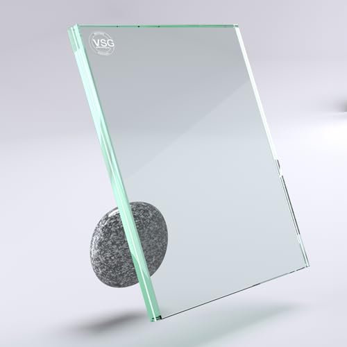 Maßanfertigung von VSG Verbundsicherheitsglas für Größen von 40x40cm bis 100x200cm mit Gesamtstärke von 6,38mm - klares Floatglas für Fenster, Türen, Vordächer, Terrassenüberdachungen und DIY-Projekte