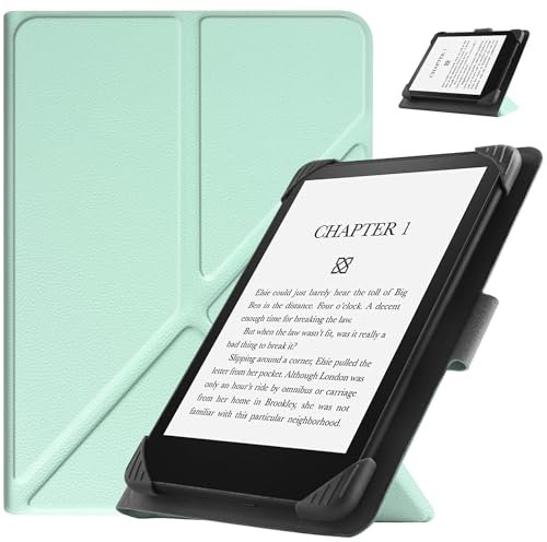 HGWALP Custodia universale per 6.8-7 pollici eReaders, sottile PU Custodia Cover con supporto compatibile con 6.8 pollici 7 pollici Kindle Paperwhite/Kobo/Voyaga/Lenovo/Sony eReaders-Green