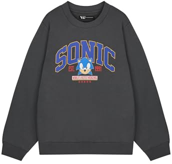 Sonic The Hedgehog Graues Herren-Sweatshirt | Der schnellste Sonic Graphic Sweater der Welt | Klassische Videospiel-Bekleidung | Retro-Gamer-Pullover | Offizieller Sega Merchandise für Herren, grau, M