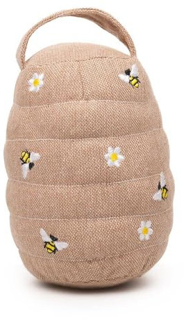 A2Z Bee Embroidered Door Stopper Heavyweight Sand Filling Durable Stylish Cute Bee Embroidered Perfect Home Office Stuffed Insects Door Stopper Elegant Home Decor