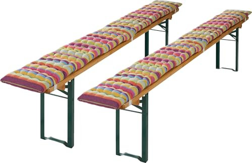 REDBEST Bierbank-Auflage 2er-Pack bunt Größe 25x220 cm