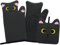 Yamepuia Ofenhandschuhe - Schwarze Katze Topflappen Handschuh,Niedlich KüChenhandschuhe Mit Topflappen,Weich Lustig Katze Kochhandschuhe für Backen Mikrowelle,30 X20 cm,Schwarze