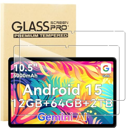 KUSINHOKA Schutzfolie für TABWEE T80/TABWEE Tablet 10.5 Zoll Folie, 2 Stück 9H Härte [Anti-Kratzen] Anti-Fingerabdruck Gehärtetem Schutzglas, HD [Hohe Empfindlichkeit] Displayschutzfolie