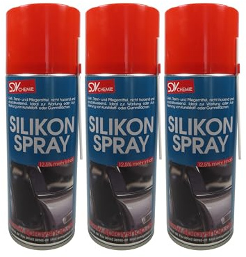 SDV Chemie Silikonspray 3x 450ml Siliconspray | Kunststoffpflege, Gummipflege, Trennmittel, Gleitmittel