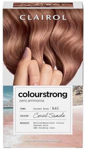 Clairol Colour Strong Permanent Hair Dye - 8.63 Sunset Rose - Coral Sands