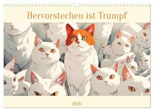 Hervorstechen ist Trumpf (Wandkalender 2026 DIN A3 quer), CALVENDO Monatskalender: Ein Tier unterscheidet sich (CALVENDO Spass)