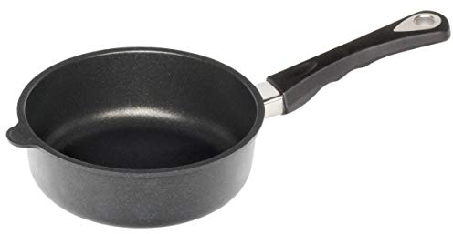AMT Gastroguss Bratpfanne, 20 cm Ø, 7 cm hoch, Schmorpfanne, fester Stiel, nicht induktionsgeeignet, Lotan® Antihaft-Veredelung, Gusspfanne (Aluguss), AMZN-720