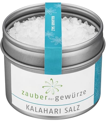 Zauber der Gewürze Kalahari Salz – Naturbelassenes Salz aus der Kalahari Wüste, grobe Salzflocken, ideal für die Salzmühle, 130 g