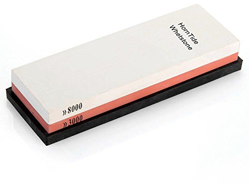 HornTide 3000/8000 Grit Combinaison Whetstone 7 pouces corindon Waterstone Dual-Sided Knife Sharpener Pierre à aiguiser
