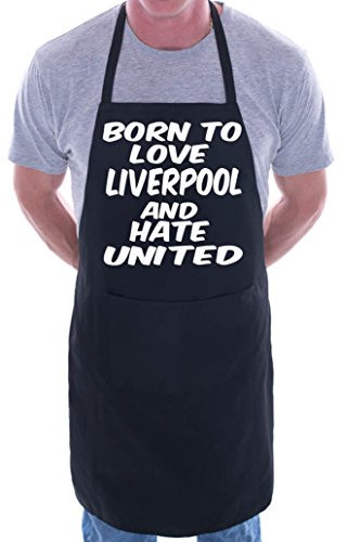 Print4U Love Liverpool Hate Man Utd Football BBQ Cooking Funny Novelty Apron Black