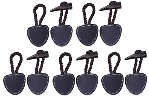 5er Set Braun Vintage Resin & Kunstleder Duffle Horn Knebelknopf für Craft Jacket Mantel