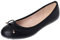 ANUFER Women's Lovely Bowknot Soft Slip-on Ballet Flats Pumps Dolly Shoes Round Toe Black SN02752 UK2.5=EU35=CN35