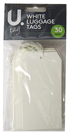 U Label White Luggage, Storage Tags - Pack of 30, 120mm x 60mm