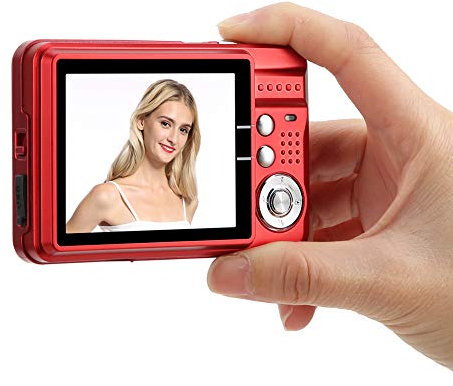 Tonysa 8x Zoom Digital Camera, 2.7in LCD Display 32GB Memory Card Built-in Microphone Mini Digital Camera 8X Zoom Compact Camera for Photography(Red)