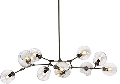 E27 Sputnik Kronleuchter Modernen Kronleuchter Mid Century Während Der Beleuchtung Einstellbar Deckenleuchte Für Flur Bar Küche Esszimmer-Klarer lampenschirm 9 kopf