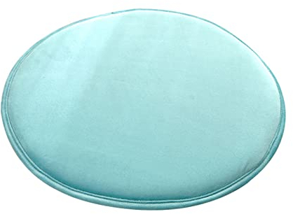 JLWM Sitzkissen Gedächtnisschaum Runden, Sitzauflage Kariert Gitter Karo Tartan Plaid Einfarbig Stuhlkissen Stoff Samt Nicht-Unterhose Gurt-Grün C.-34cm