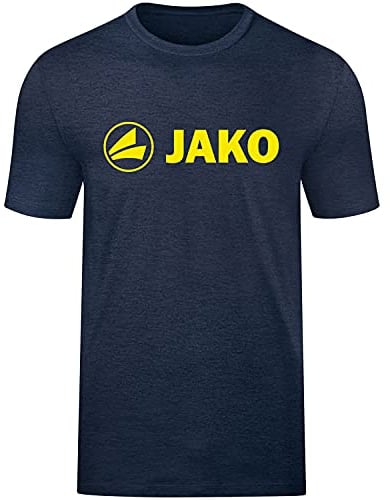 JAKO Kinder T-Shirt Promo, Marine-Meliert/Neongelb, 164