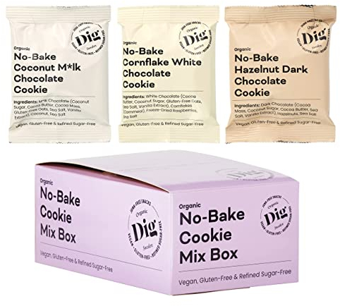 Dig No-Bake Kekse Mix Box – Bio, Vegan & Glutenfrei – Perfekt Für Partys & Firmen – 12 x 30g
