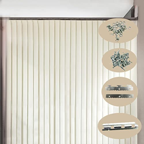 Streifenvorhang Lamellen PVC Kunststoff Streifenvorhang Weiß Undurchsichtig Streifenvorhang türvorhang Innenräume warm halten Dicke 1.5/2.1mm Lamellen Türvorhang (1.5x2m/10pcs,2.1mm)