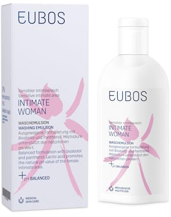 EUBOS INTIMATE WOMAN | Waschemulsion | Sanfte Intimpflege für tägliche Frische | Unterstützt den natürlichen pH-Wert | Für den weiblichen Intimbereich | Unparfümiert | 200ml